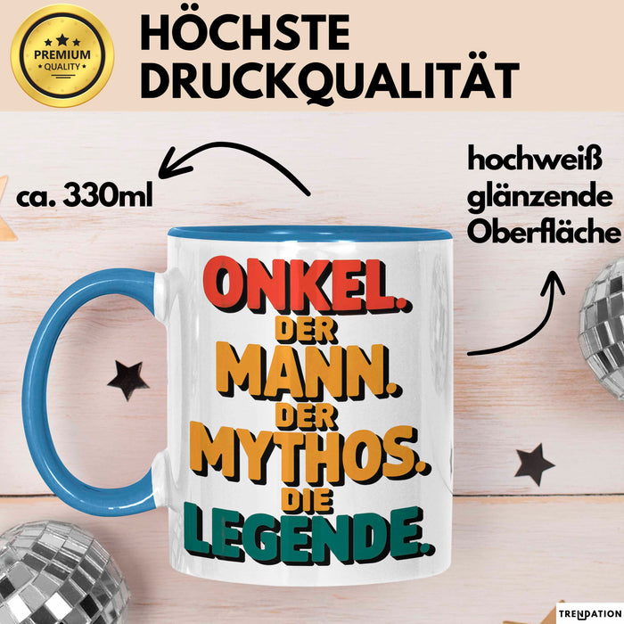 Onkel Sarkastisch Sarkasmus Tasse Geschenk Lustige Geschenkidee Spruch Onkel Der Mann Der Mythos Die Legende Blau Trendation
