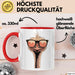 Strauß Vogel Sonnenbrille Tasse Geschenk Lustige Geschenkidee Spruch Rot Trendation