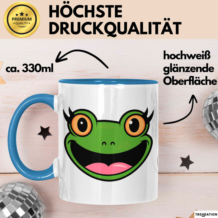 Frosch Tier Tasse Geschenk Lustige Geschenkidee Spruch Blau Trendation
