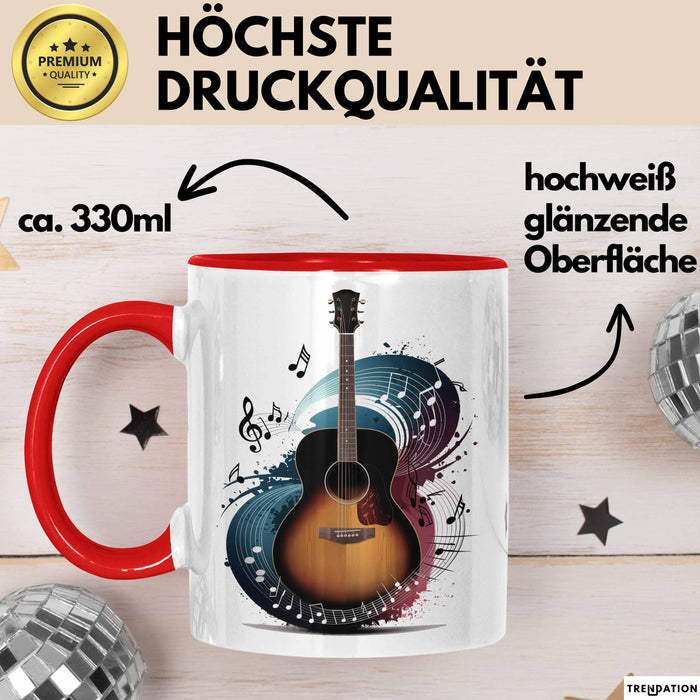 Gitarrist Tasse Geschenkidee für Gitarrenmusiker Rot Trendation
