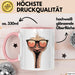 Strauß Vogel Sonnenbrille Tasse Geschenk Lustige Geschenkidee Spruch Rosa Trendation