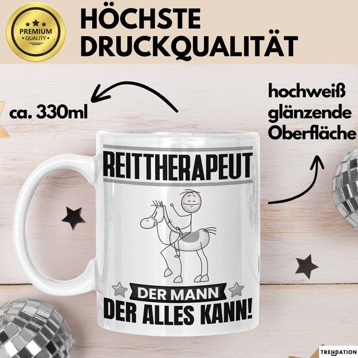 Reittherapeut Tasse Geschenk für Reittherapeut Der Mann Der Alles Kann Geschenkidee zum Geburtstag Weiß Trendation