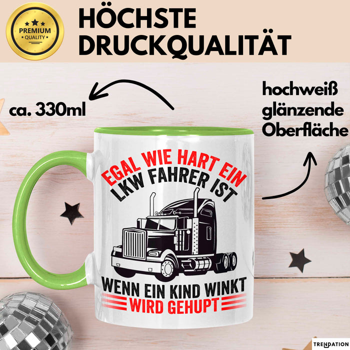 Lkw Fahrer Tasse Geschenk Harte Truckfahrer Trucker Geschenkidee Lustig Grün Trendation