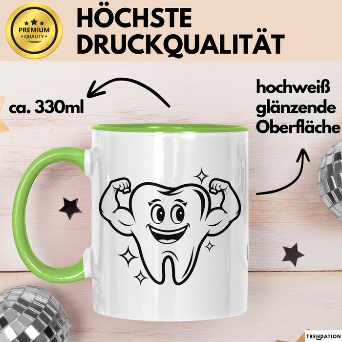 Zahnarzt Tasse Geschenkidee Zahnarzthelferin Lustiger Spruch Geschenkidee Lustig Grün Trendation