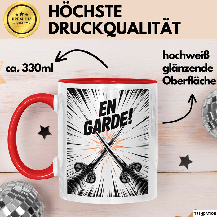Fechter Tasse Geschenk Lustige Geschenkidee Spruch Für Schwertsport Fans Rot Trendation
