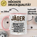 Hirschjäger Jagd Tasse Geschenk Jäger haben Zeit Spruch Rosa Trendation