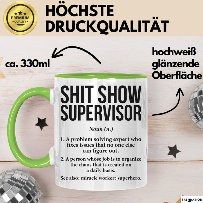 Chef Tasse Geschenk Shit Show Supervisor Geschenkidee Lustig Beruf