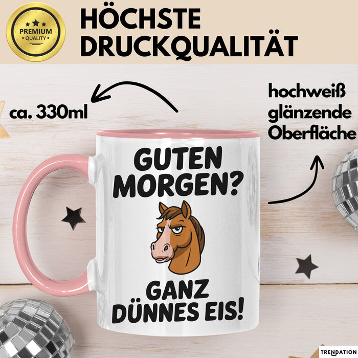 Morgen Tasse Geschenk Guten Morgen Ganz Duennes Eis Geschenkidee Lustig Rosa Trendation