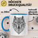 Wolf Tasse Geschenk Wolf für Wildtierliebhaber Blau Trendation