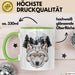 Wolf Tasse Geschenk Realistisch Berglandschaft Vollmond Geschenkidee Grün Trendation