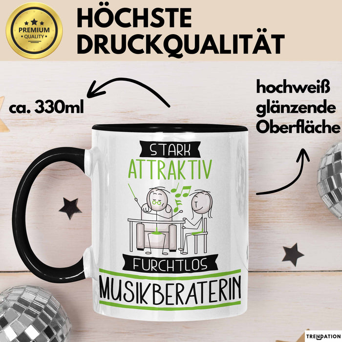 Musikberaterin Tasse Geschenk Becher Stark Attraktiv Furchtlos Musikberaterin Lustige Geschenkidee Trendation