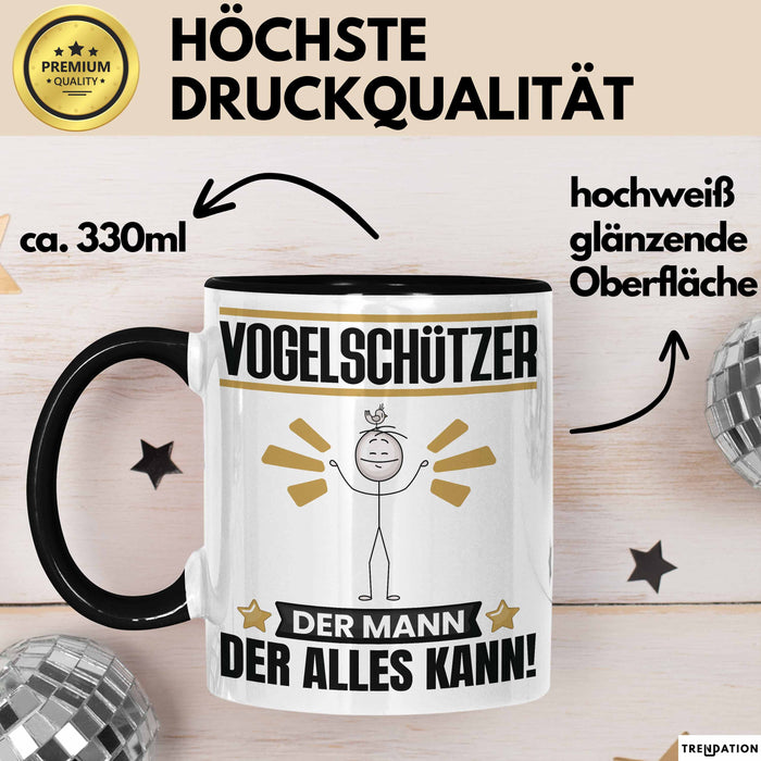 Vogelschützer Tasse Geschenk für Vogelschützer Der Mann Der Alles Kann Geschenkidee zum Geburtstag Schwarz Trendation