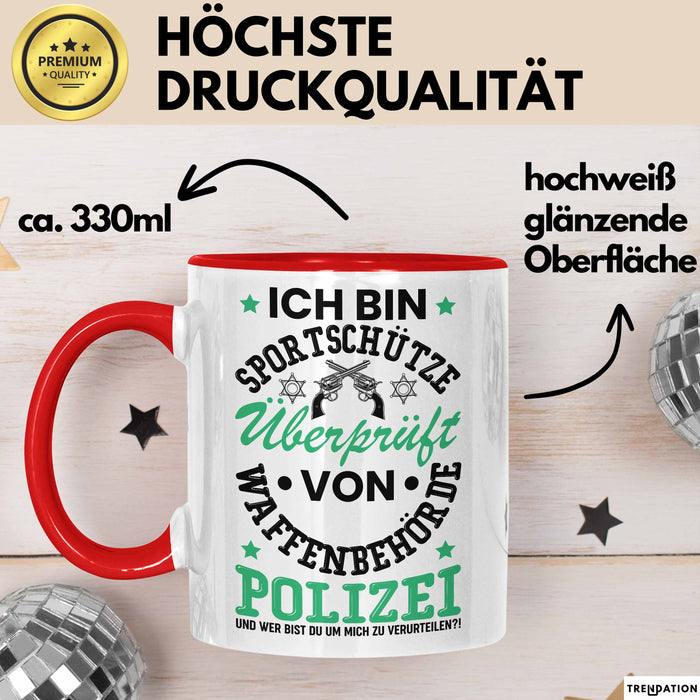 Sportschütze Tasse Geschenk Spruch Geschenkidee Geburtstag Ich Bin Sportschütze Rot Trendation