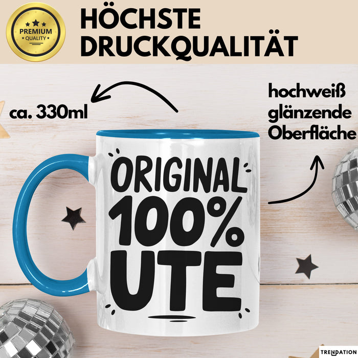 Ute Tasse Geschenk Original 100% Ute Geschenkidee Geburtstag Blau Trendation