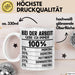 Kollegen Tasse Geschenk Bei Der Arbeit Gebe Ich Immer 100 Prozent Montag Dienstag Kaffee-Becher Weiß Trendation