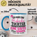 Lustige Tasse Geschenk Hübsche Tochter Waffe Schaufel Spruch Blau Trendation