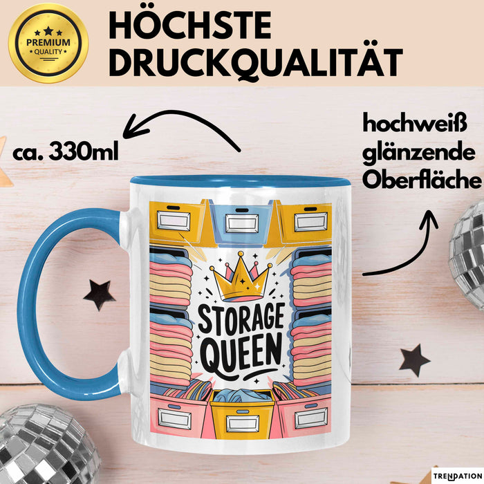 Haushalts Organisator Tasse Geschenk Lustige Geschenkidee Spruch Für Ordentliche Zuhause Liebhaber Blau Trendation