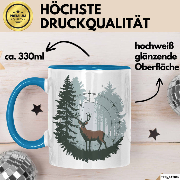Jäger Tasse Geschenkidee für Jagdliebhaber Blau Trendation