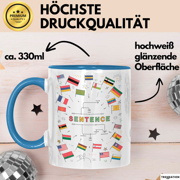 Sprachen Nerd Tasse Geschenk Lustige Geschenkidee Spruch Für Polyglotten Blau Trendation