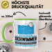 Schwimmer Geschenk Tasse Ich Bin Schwimmer Aber Sag Doch Einfach Superheld Lustige Geschenkdiee für Schwimmer Kaffee-Becher Grün Trendation