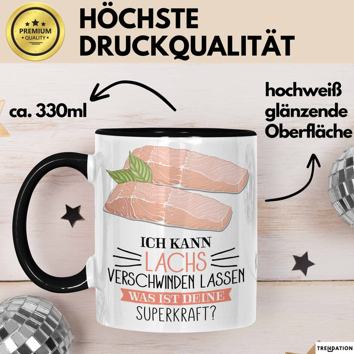 Lachs-Liebhaber Tasse Geschenk Ich Kann Lachs Verschwinden Lassen Was Ist Deine Superkraft Becher Geschenkidee Lachs Kaffee-Becher Trendation