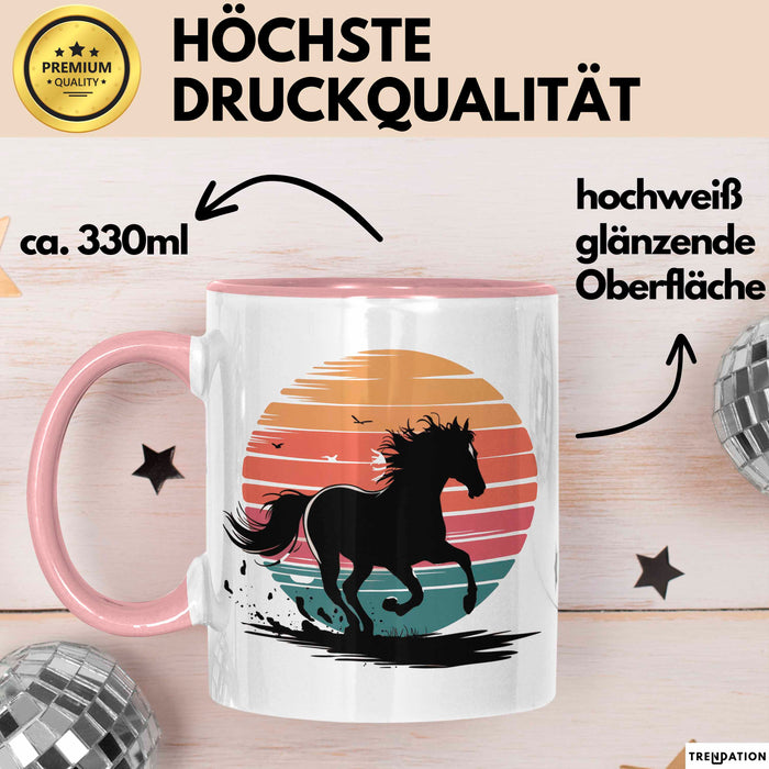 Reiter Tasse Geschenkidee Reitsport Enthusiast Geschenkidee Lustig Rosa Trendation