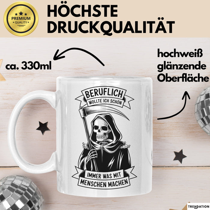 Beruf Tasse Geschenk Beruflich Wollte Ich Was Mit Menschen Machen Geschenkidee Weiß Trendation