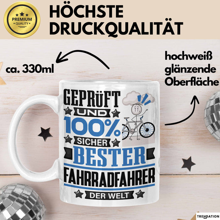 Fahrradfahrer Geschenk Lustiger Spruch für Fahrradfahrer Geschenkidee Bester Fahrradfahrer Der Welt Weiß Trendation