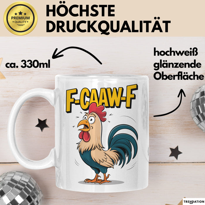 Hahn Tasse Geschenk F-Caaw-F Lustige Geschenkidee Vogel Bauernhof