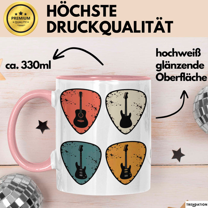 Gitarre Musikliebhaber Musiker Gitarrist Tasse Geschenk Lustige Geschenkidee Spruch Rosa Trendation
