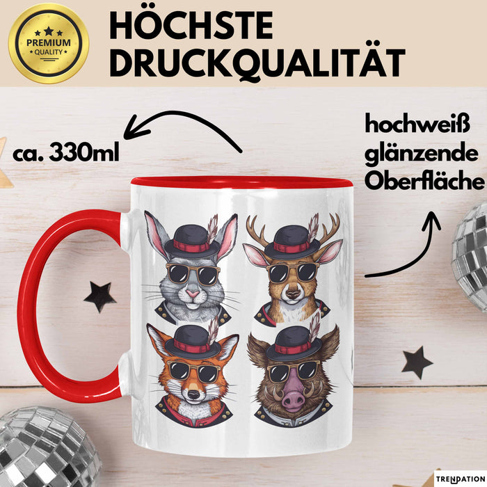 Jäger Tasse Geschenk Hase Wildschwein Fuchs Geschenkdiee Jagd Rot Trendation