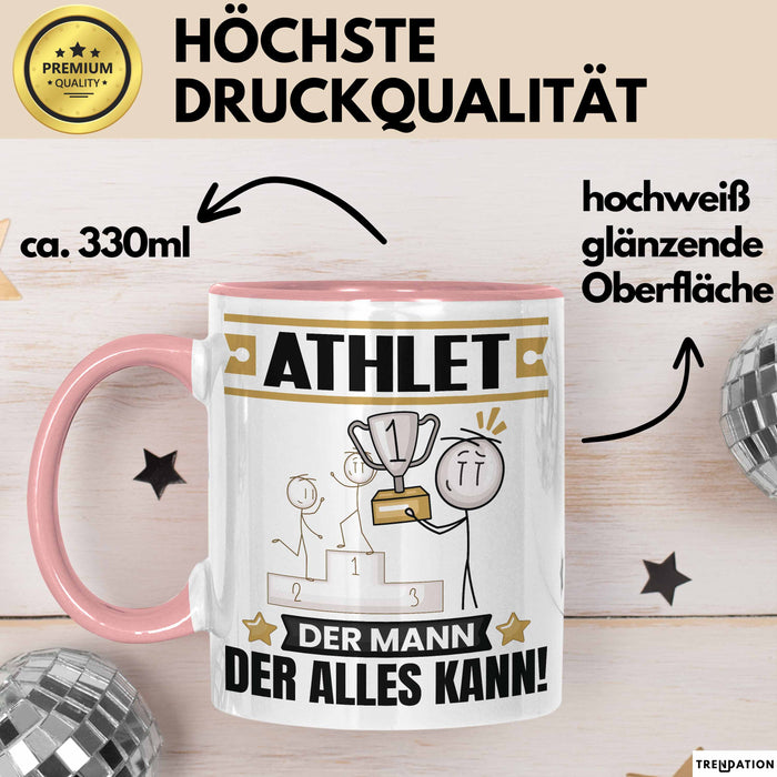 Athlet Tasse Geschenk für Athlet Der Mann Der Alles Kann Geschenkidee zum Geburtstag Rosa Trendation