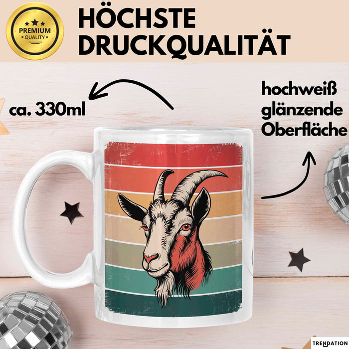 Ziegenbauer Ziegen Tier Tasse Geschenk Lustige Geschenkidee Spruch Weiß Trendation