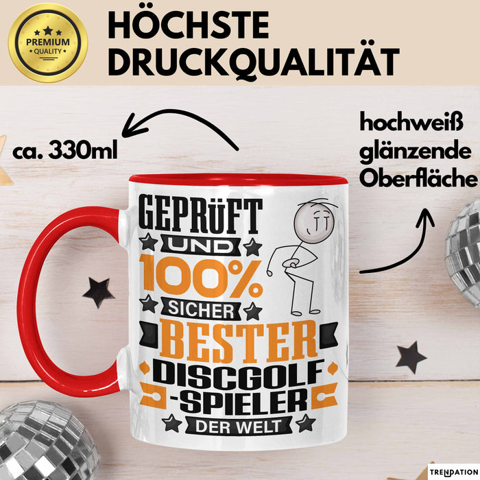 Discgolf-Spieler Geschenk Lustiger Spruch für Discgolf-Spieler Geschenkidee Bester Discgolf-Spieler Der Welt Rot Trendation