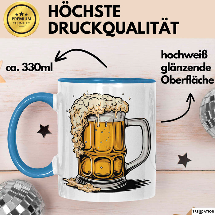 Bier Liebhaber Tasse Geschenkidee für Craft Bier Fan Blau Trendation