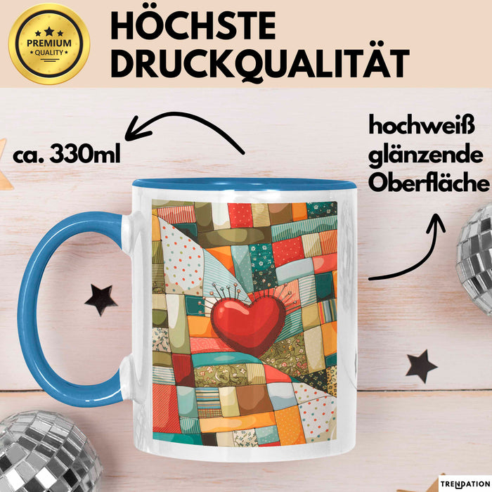 Quilter Tasse Geschenk Lustige Geschenkidee Spruch Für Patchwork Fans Blau Trendation