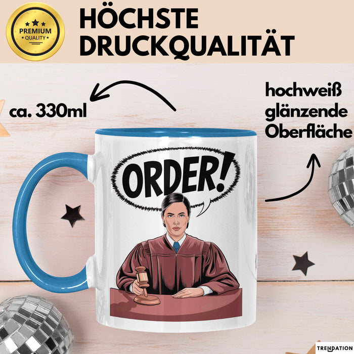 Richter Tasse Geschenk Lustige Geschenkidee Spruch Für Justiz Führungskräfte Blau Trendation