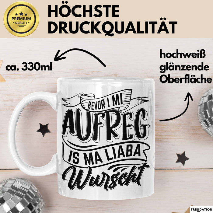 Bayern Tasse Geschenk Lustige Bayrische Sprüche Bayern Dialekt Kaffee-Becher Weiß Trendation