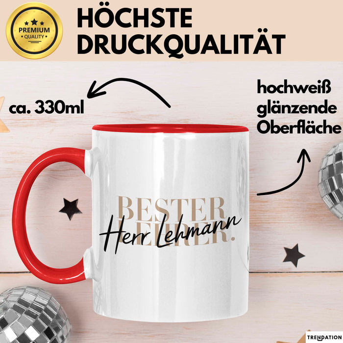 Lehrer Wertschätzung Tasse Geschenk Lustige Geschenkidee Spruch Bester Lehrer Trendation