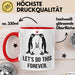 Romantisches Paar Jahrestagsfeier Tasse Geschenk Lustige Geschenkidee Spruch Lass Uns Das Für Immer Machen Pinguine Rot Trendation