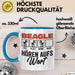 Beagle Hören Aufs Wort Tasse Geschenk Beagle Besitzer Mama Becher Blau Trendation