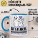 Stiefenkel Geschenk Tasse Ich Bin Stiefenkel Aber Sag Doch Einfach Superheld Lustige Geschenkdiee für Stiefenkel Kaffee-Becher Blau Trendation