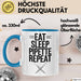 Biologe Tasse Geschenk Essen Schlafen Pipettieren Blau Trendation