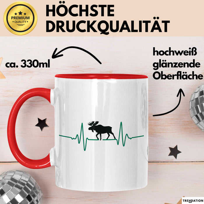Skandinavischer Elch Tasse Geschenk Lustige Geschenkidee Rot Trendation