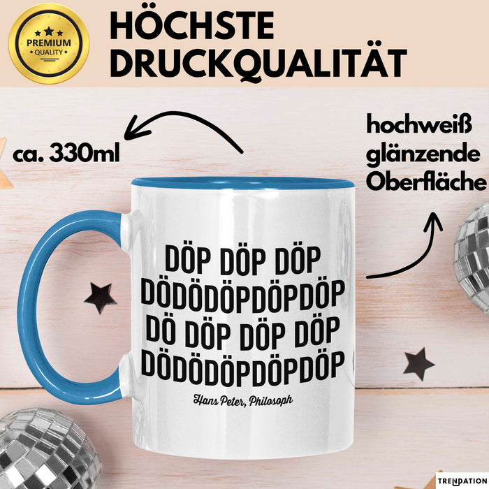 Rave House Musik Festival Party Tasse Geschenk Lustige Geschenkidee Spruch Blau Trendation
