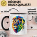 Bunter Löwe Tasse Geschenk Lustige Geschenkidee Spruch Schwarz Trendation