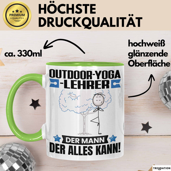 Outdoor-Yoga-Lehrer Tasse Geschenk für Outdoor-Yoga-Lehrer Der Mann Der Alles Kann Geschenkidee zum Geburtstag Grün Trendation
