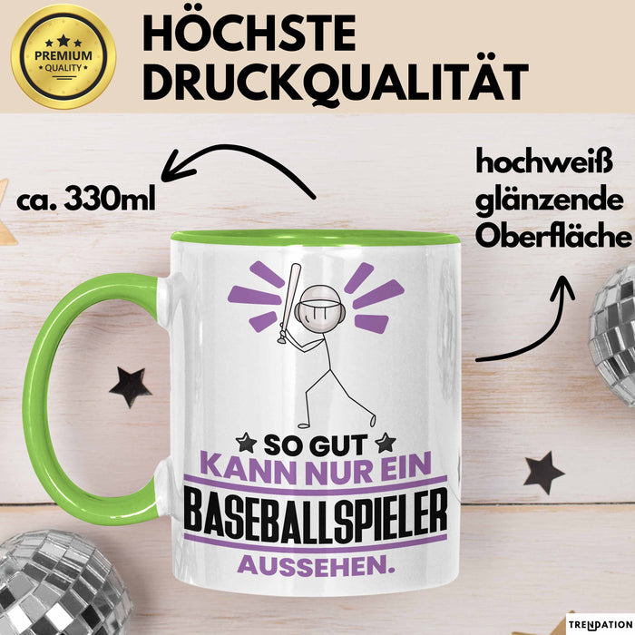 Baseballspieler Geschenk Tasse So Gut Kann Nur Ein Baseballspieler Aussehen Geschenkidee Kaffee-Becher Grün Trendation