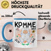Schaf Tier Bauer Tasse Becher Geschenk Lustige Geschenkidee Spruch Komme Was Wolle Ich Schaf Das Blau Trendation