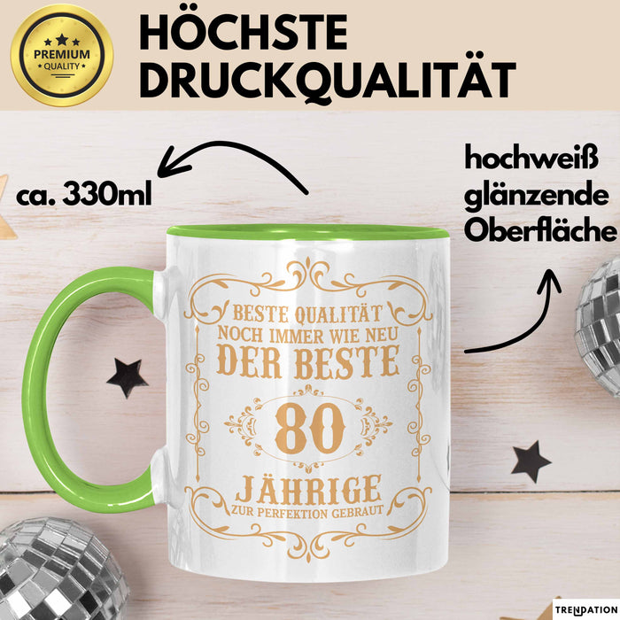80er Geburtstag Geschenk Männer Vater Mann Noch Immer Der Beste 80-Jährige Zur Perfektion Gebraut Opa Grün Trendation